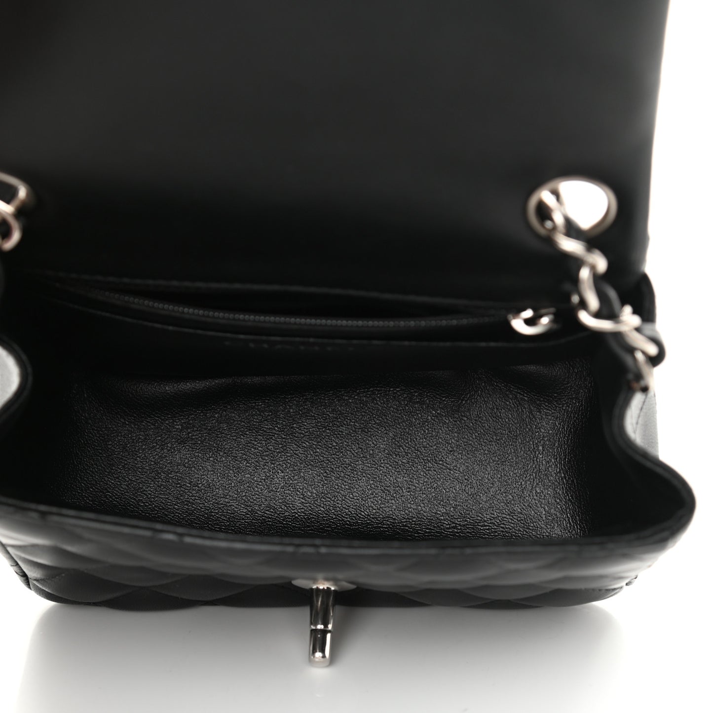 Lambskin Quilted Mini Square Flap Black