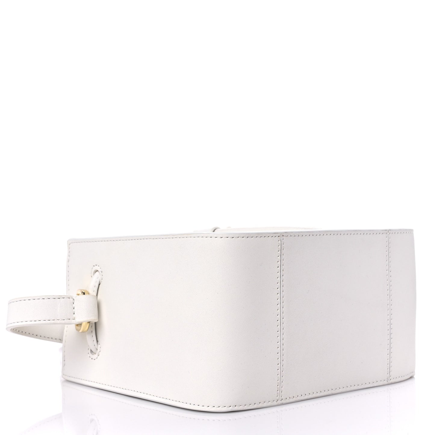 Smooth Calfskin Mini Soleil Bucket Bag White