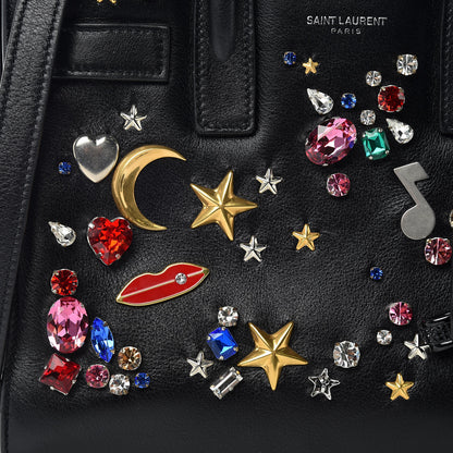 Saint Laurent Calfskin Crystal Embellished Nano Sac de Jour Black 12 of 17
