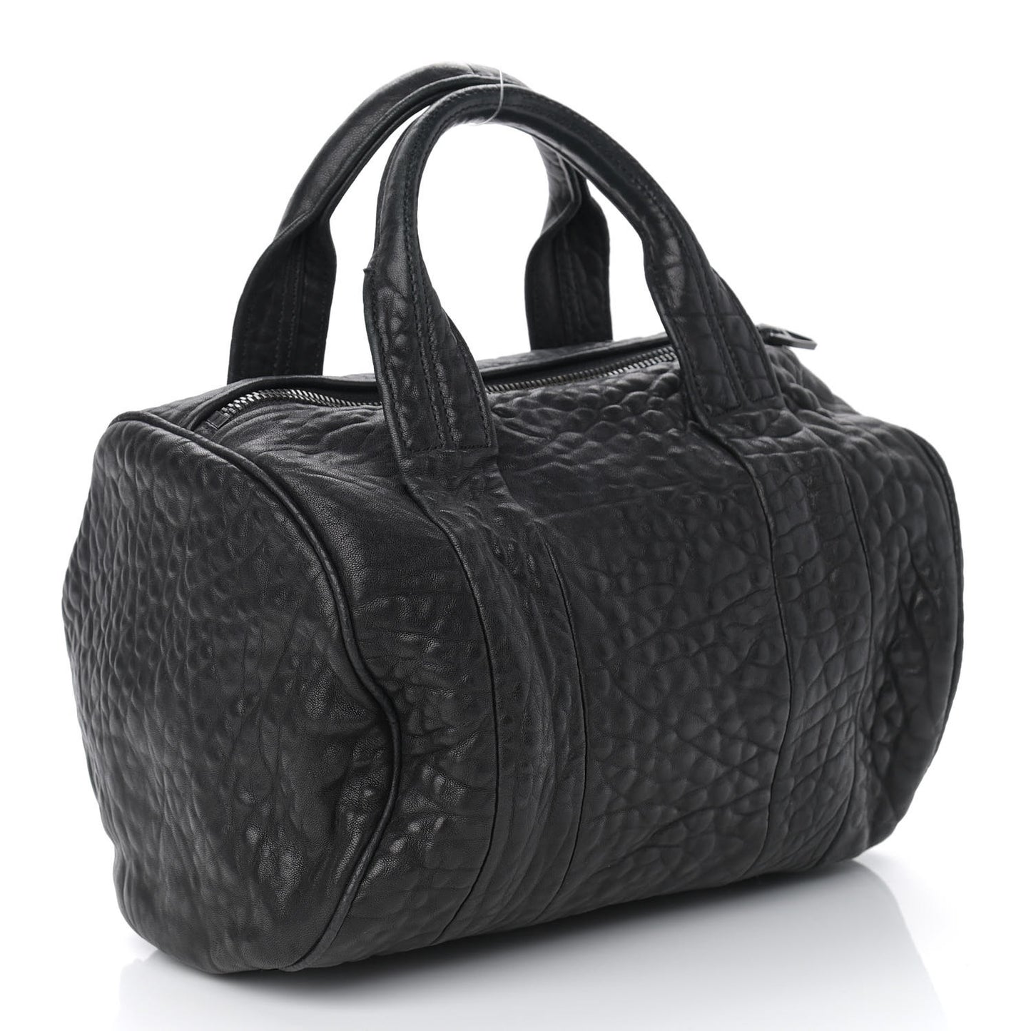 Pebbled Lambskin Rocco Black Matte Black Hardware