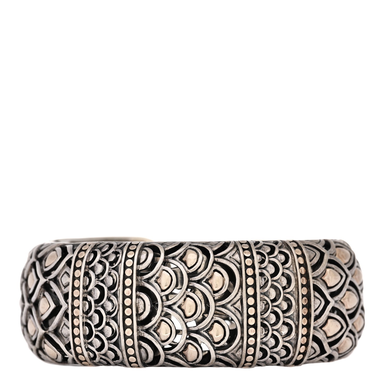 John Hardy Sterling Silver 18K Yellow Gold Legends Naga Kick Cuff Bracelet 1 of 4