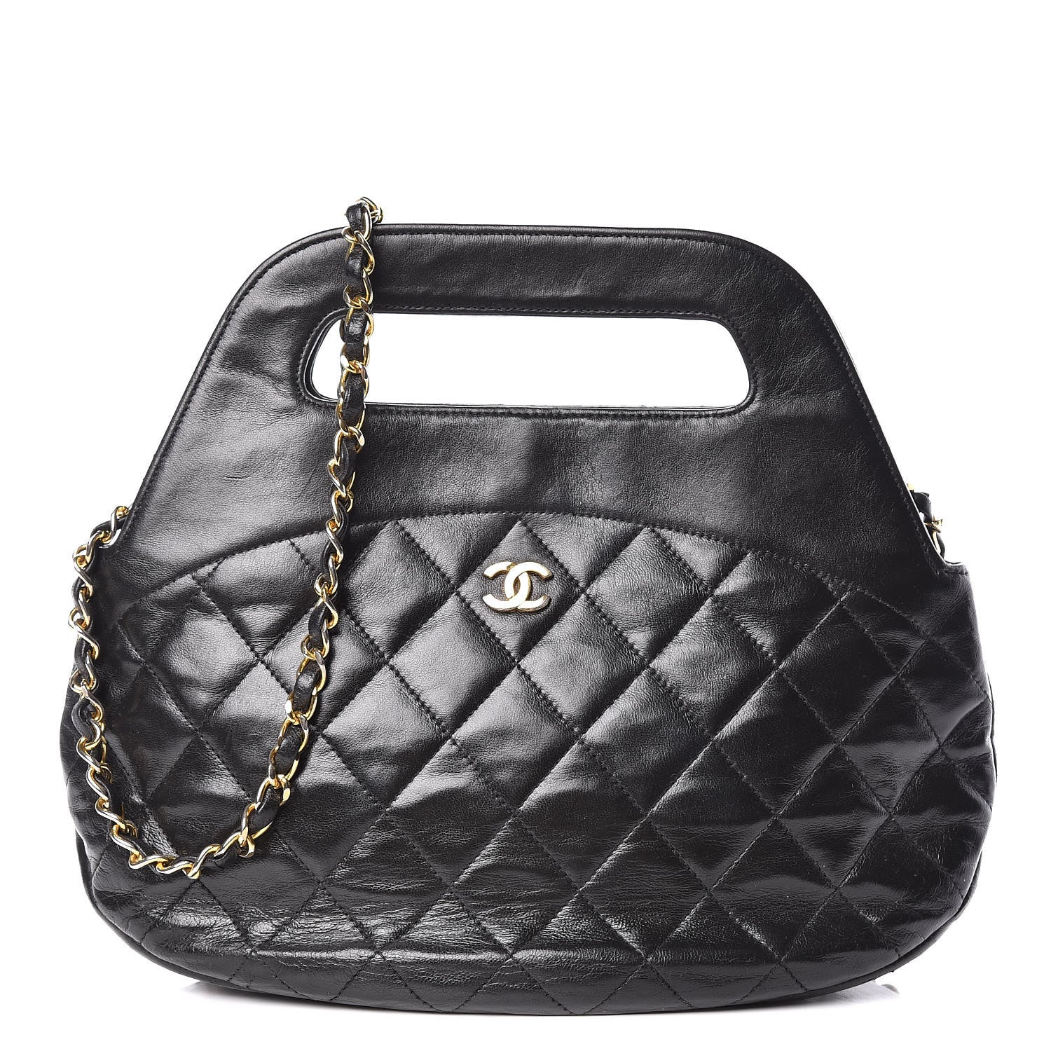 Chanel Lambskin Quilted CC Shoulder Bag Black 1 of 15