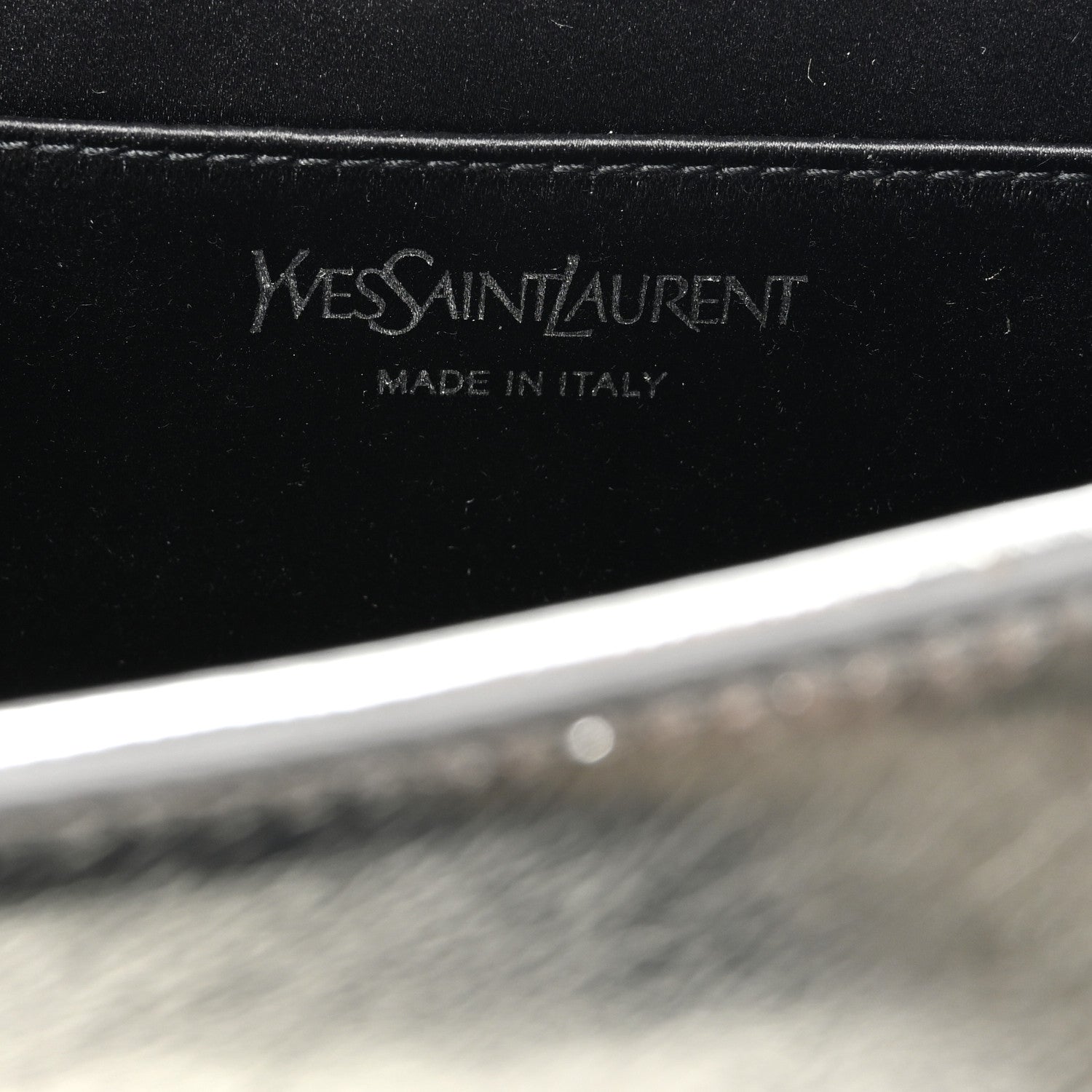 Saint Laurent Metallic Calfskin Monogram Large Belle De Jour Clutch Silver 6 of 10