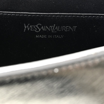 Saint Laurent Metallic Calfskin Monogram Large Belle De Jour Clutch Silver 6 of 10