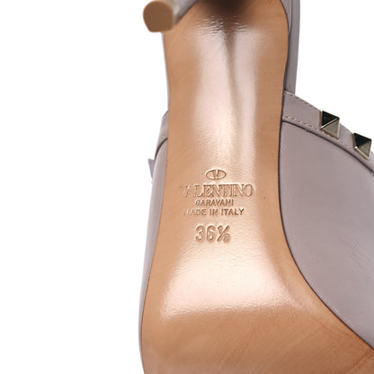 Valentino Garavani Nappa Rockstud Ankle Strap 85mm Open Back Pumps 36.5 Poudre 8 of 9