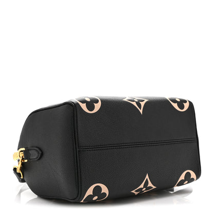 Louis Vuitton Empreinte Monogram Giant Speedy Bandouliere 25 Black Beige 4 of 9