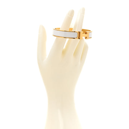 Hermes Enamel Narrow Clic Clac H Bracelet GM White 2 of 6