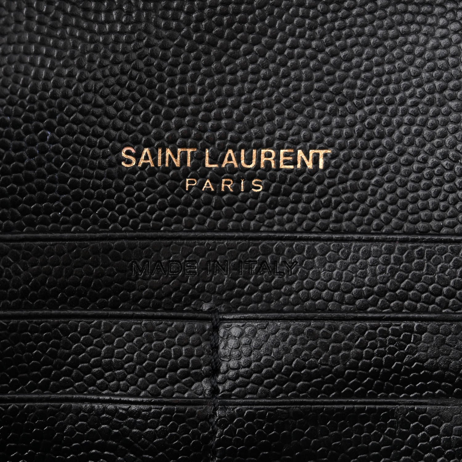 Saint Laurent Grain De Poudre Mixed Matelasse Triquilt Monogram Chain Wallet Black 7 of 10