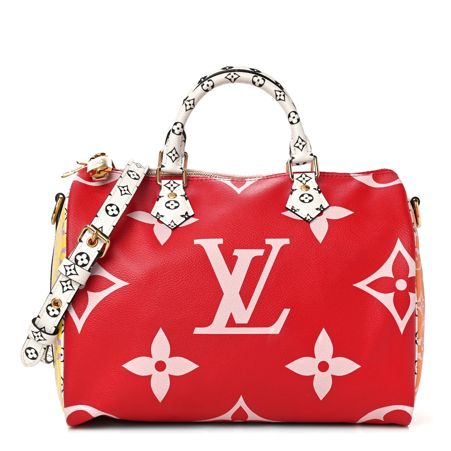 Monogram Giant Speedy Bandouliere 30 Rouge