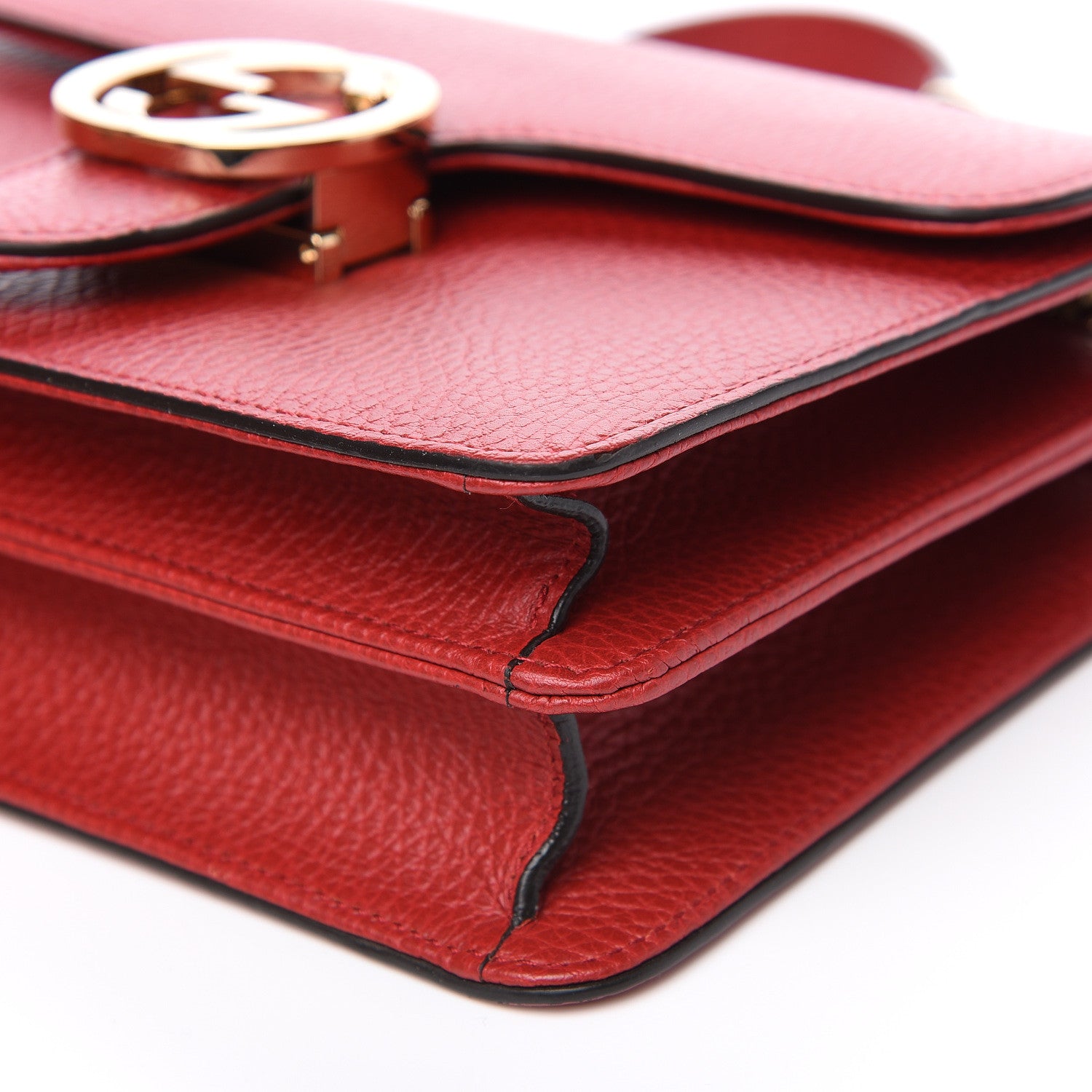 Gucci Dollar Calfskin Small Interlocking G Shoulder Bag Red 8 of 8
