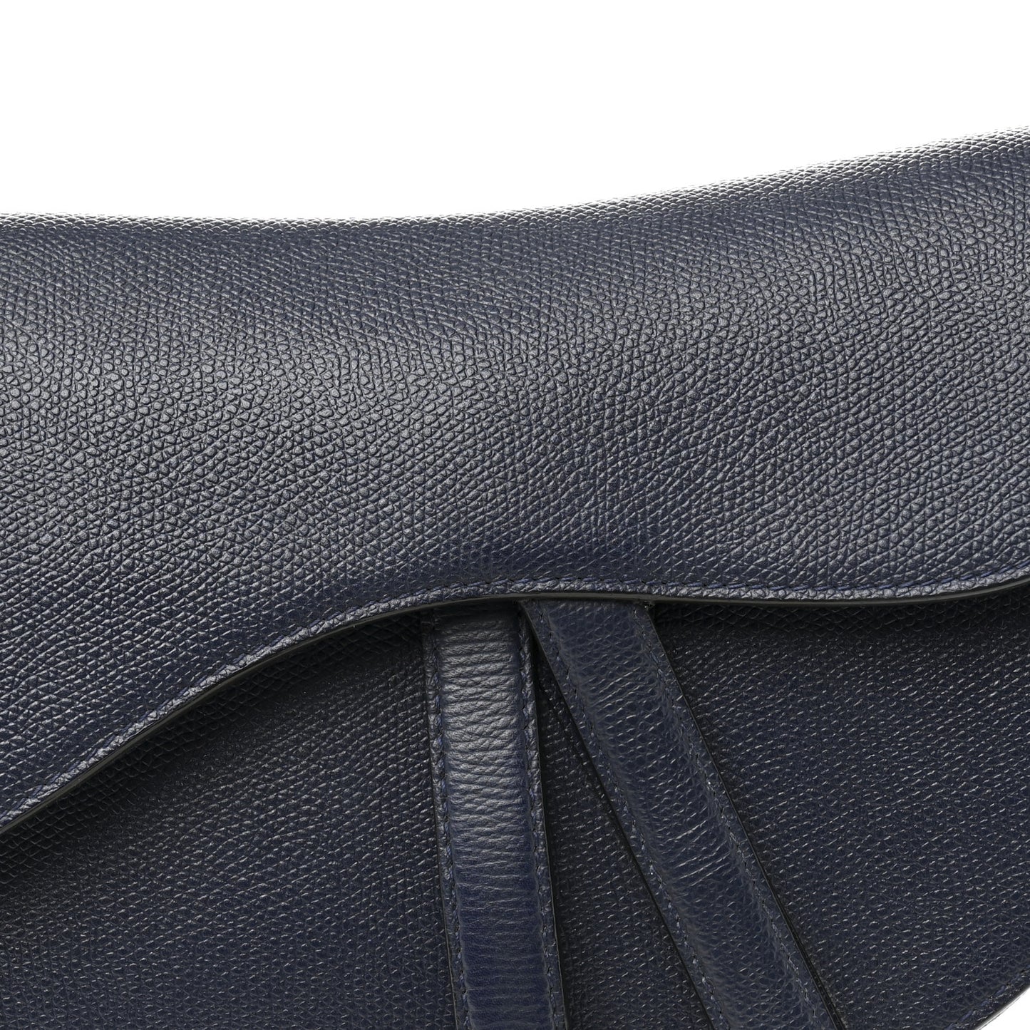 Grained Calfskin Saddle Bag Navy