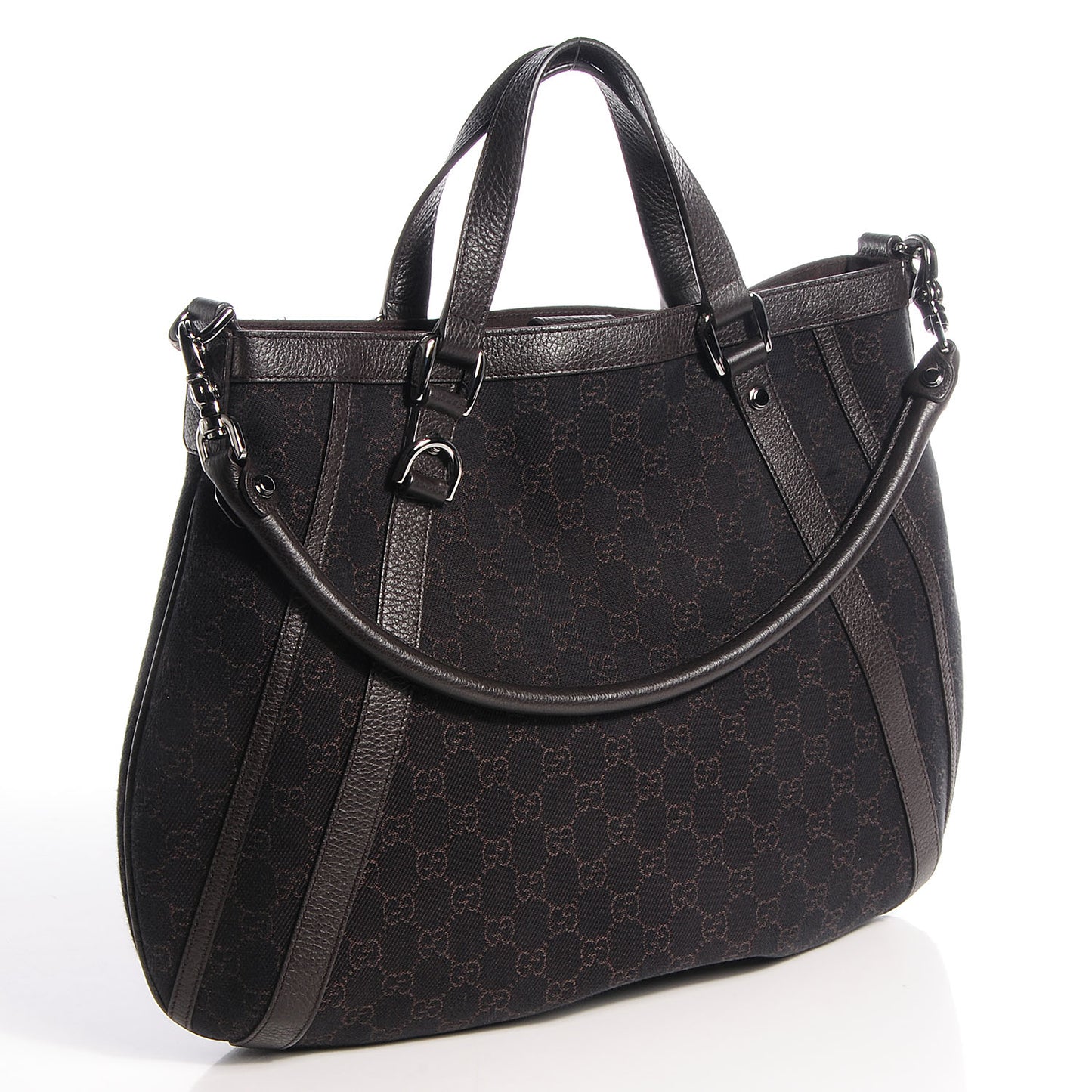 Monogram Medium Abbey Convertible Tote Dark Brown