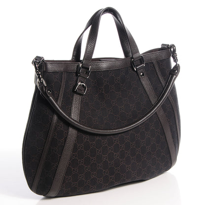 Gucci Monogram Medium Abbey Convertible Tote Dark Brown 3 of 7