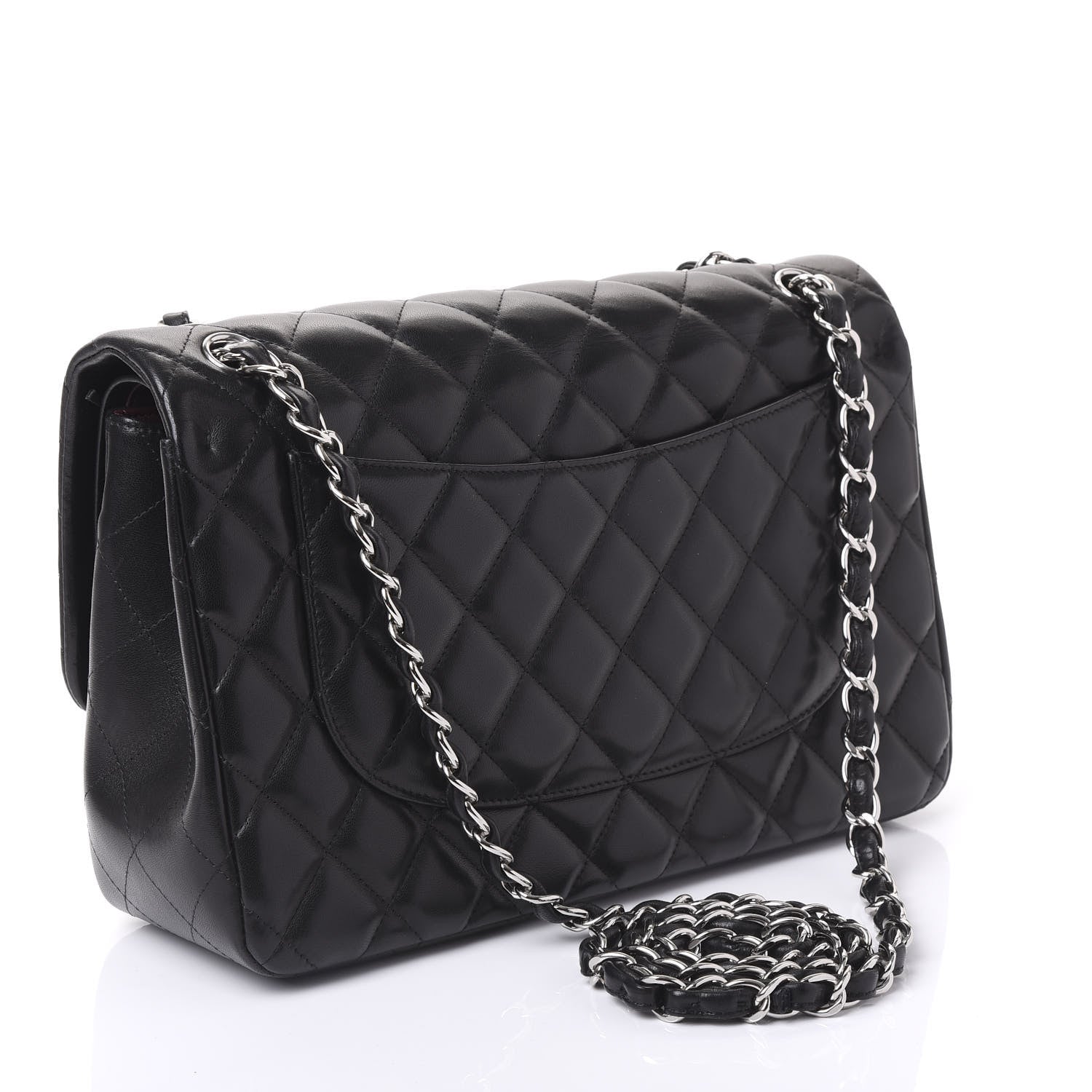 Chanel Lambskin Quilted Jumbo Double Flap Black 2 of 13