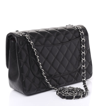 Chanel Lambskin Quilted Jumbo Double Flap Black 2 of 13
