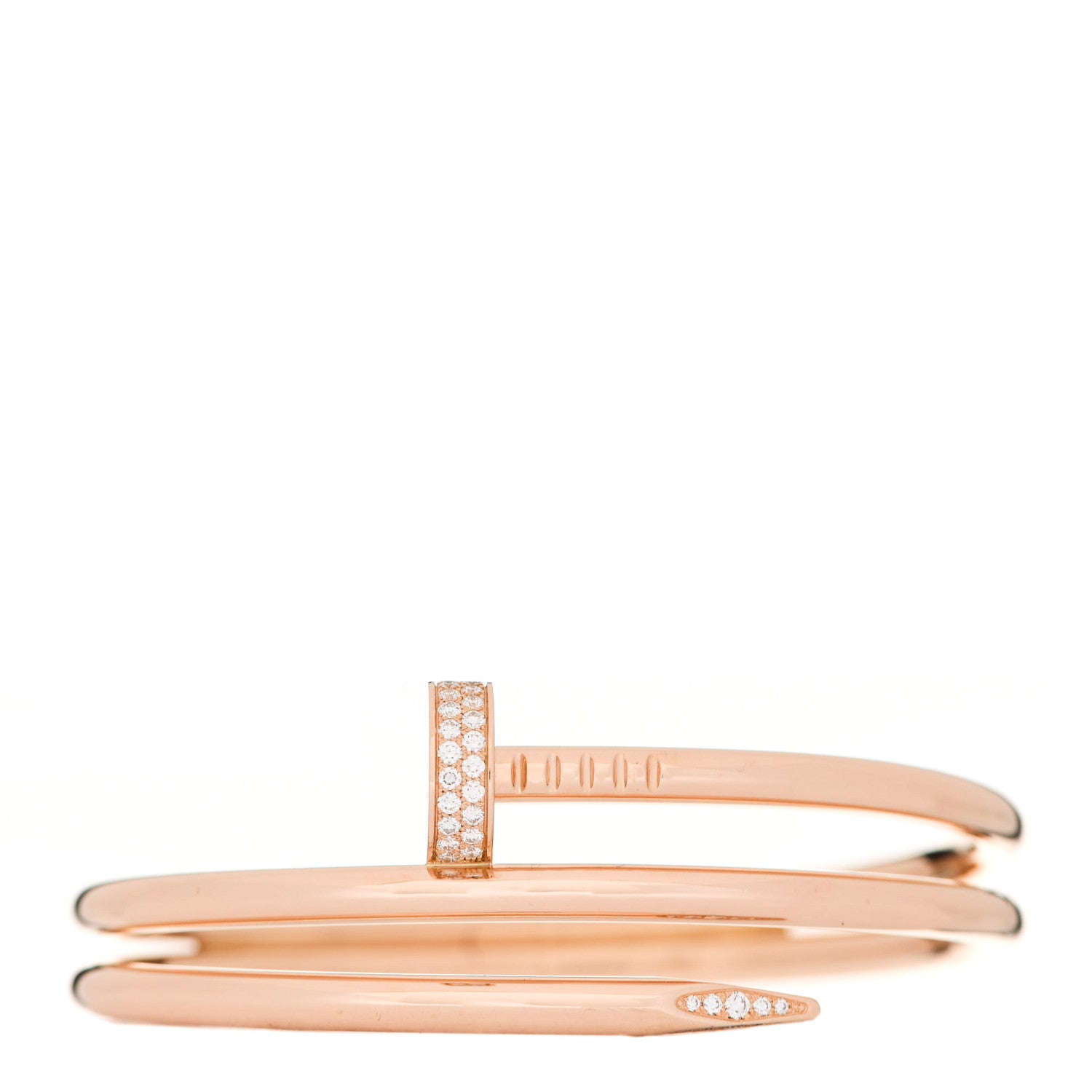 Cartier 18K Pink Gold Diamond Double Wrap Juste Un Clou Bracelet 15 1 of 4