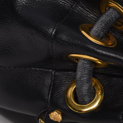 Versace Calfskin Drawstring Bag Black 9 of 13