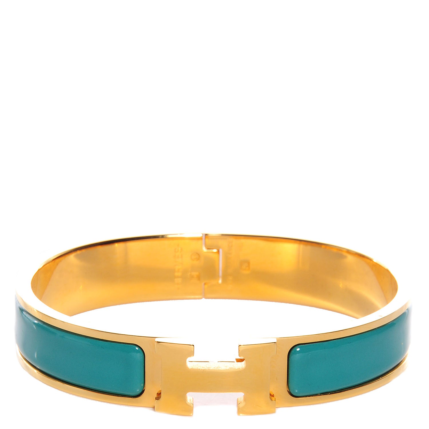 Hermes Enamel Narrow Clic Clac H Bracelet PM Bleu Indien 1 of 5