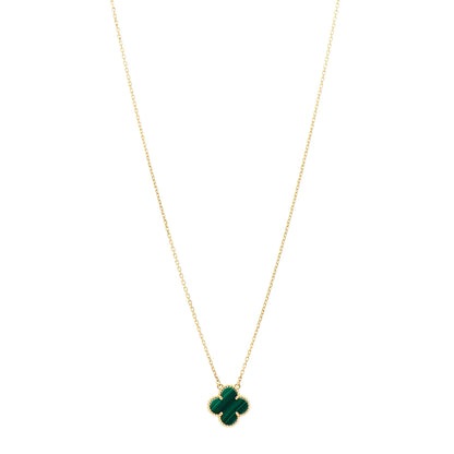 Van Cleef & Arpels 18K Yellow Gold Malachite Vintage Alhambra Pendant Necklace 1 of 6
