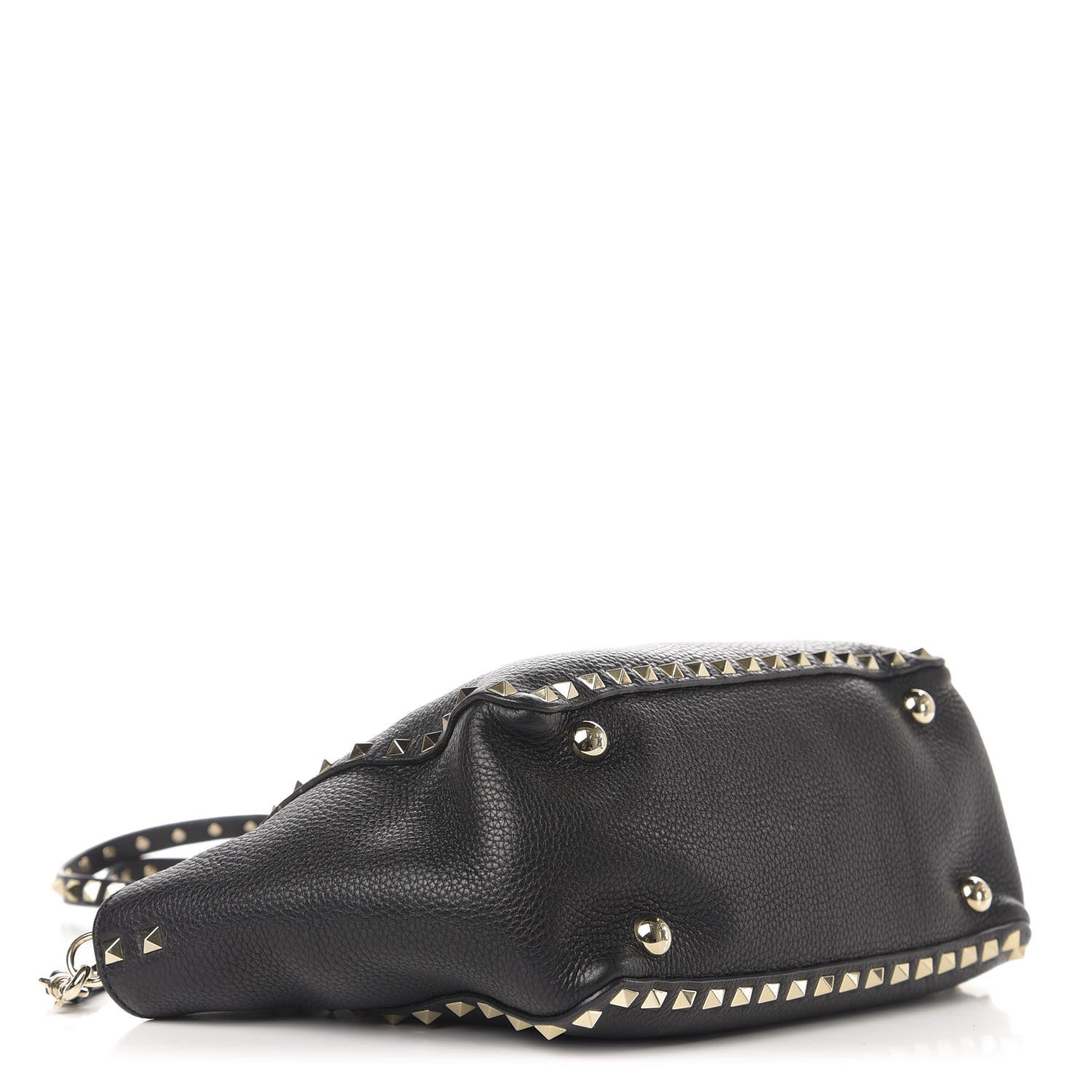 Valentino Garavani Grained Calfskin Small Rockstud Tote Black 5 of 10