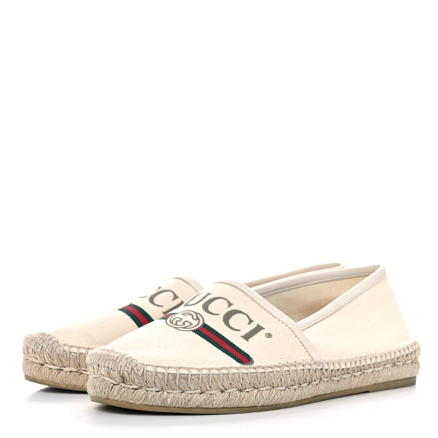 Canvas Logo Espadrilles 38 Greggio White