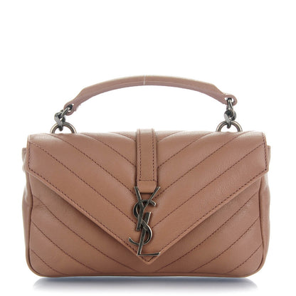 Saint Laurent Sheepskin Matelasse Chevron Monogram College Chain Wallet Fard 1 of 7