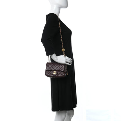 Chanel Lambskin Quilted Mini Pearl Crush Flap Burgundy 3 of 9