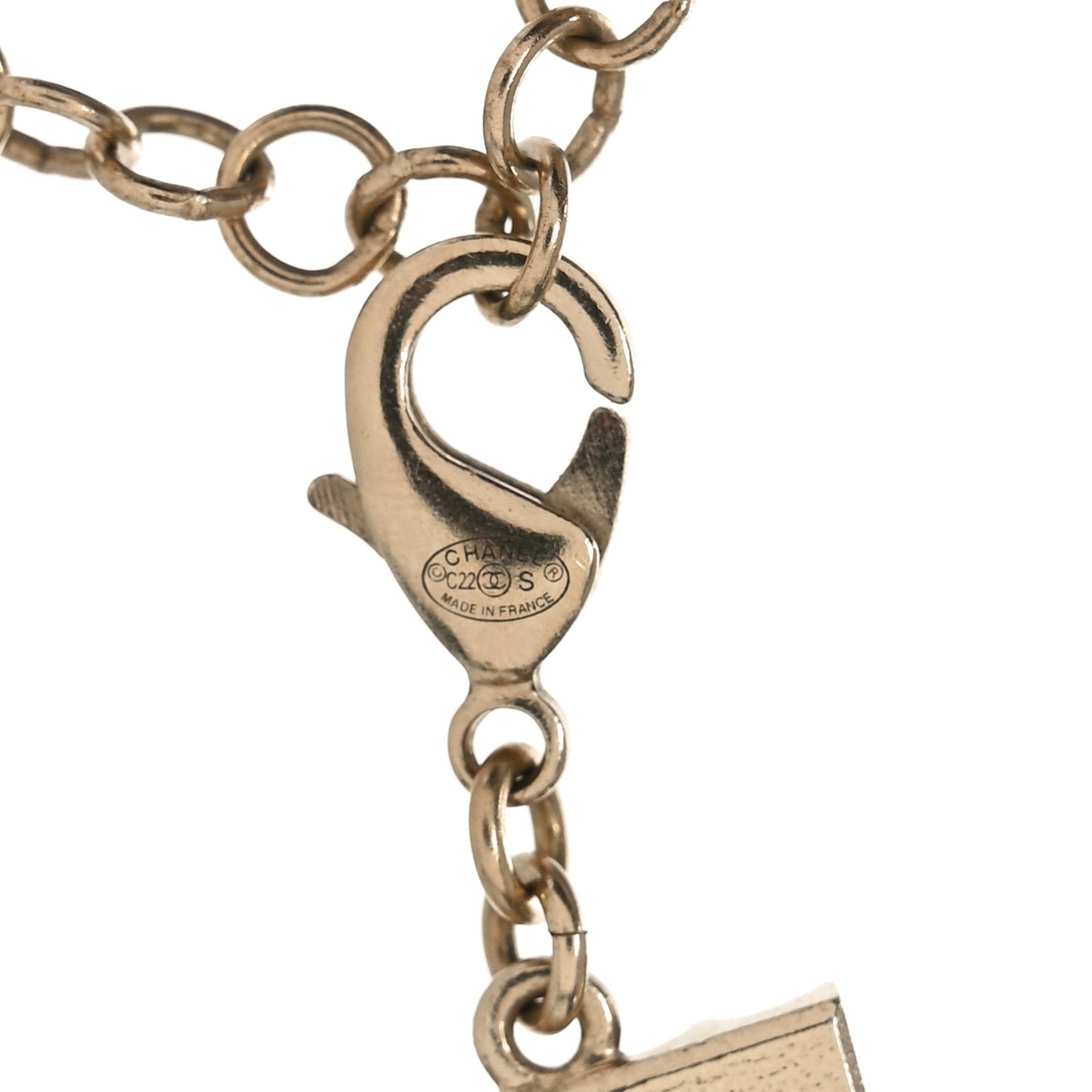 Metal Crystal Logo Choker Necklace Gold