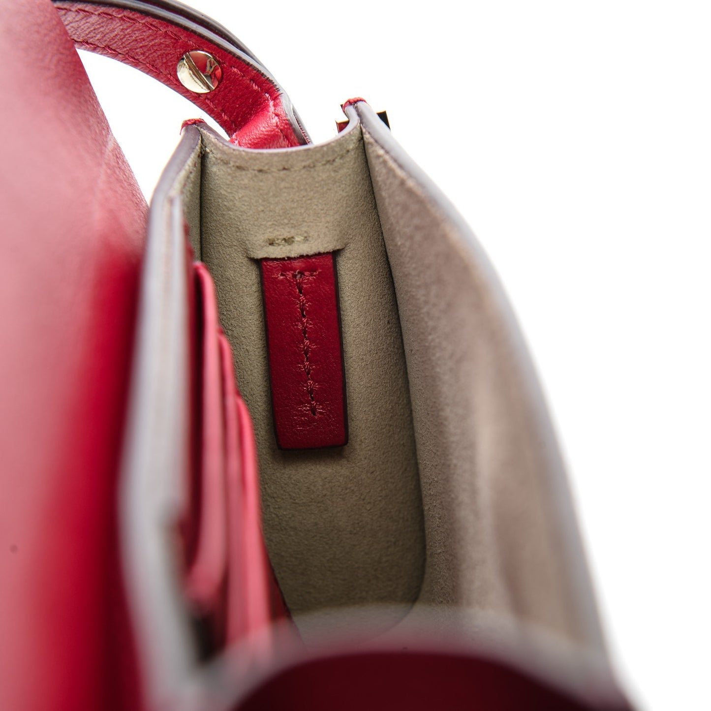 Suede Calfskin Mini Faye Shoulder Bag Tulip Red