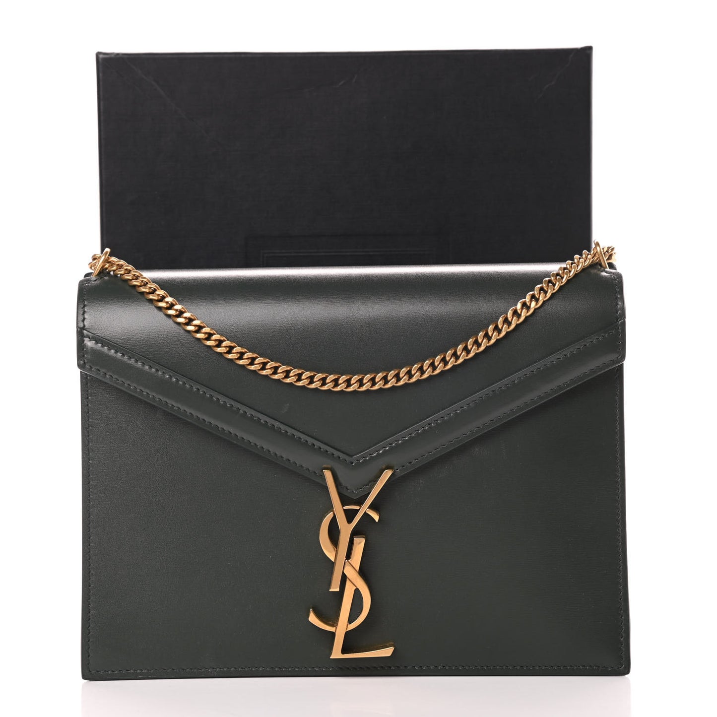 Smooth Calfskin Monogram Cassandra Clasp Bag Dark Green