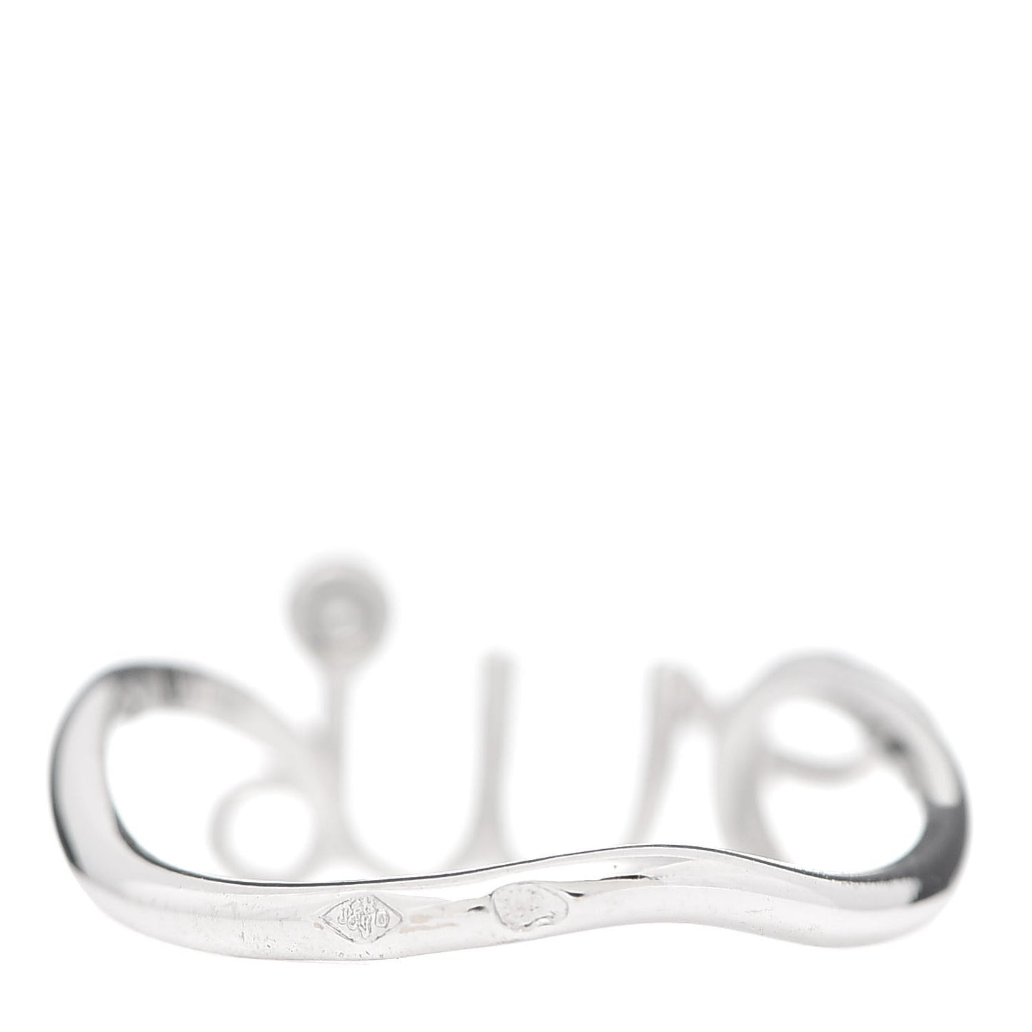 18K White Gold Diamond Oui Ring 53 6.5