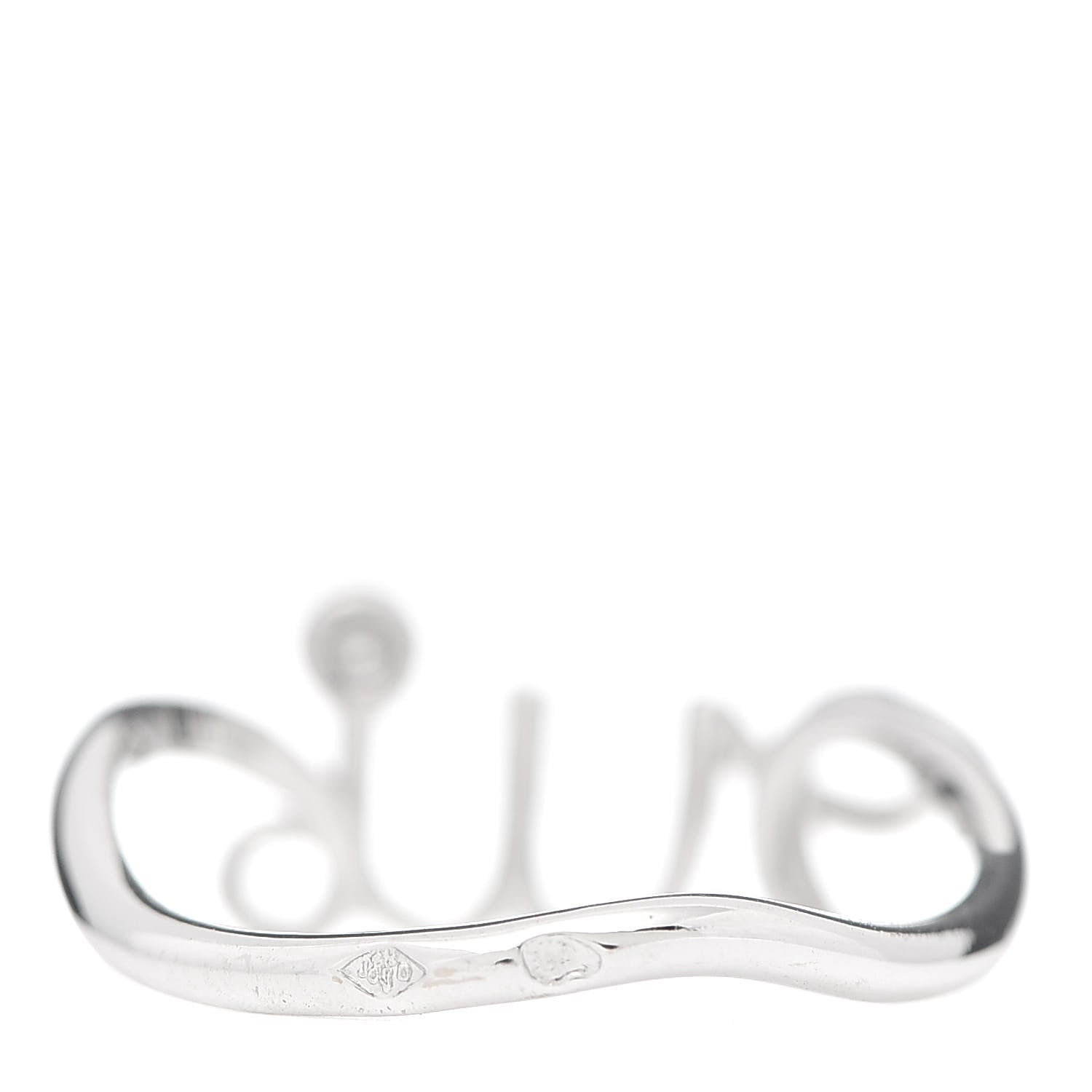 Christian Dior 18K White Gold Diamond Oui Ring 53 6.5 4 of 5