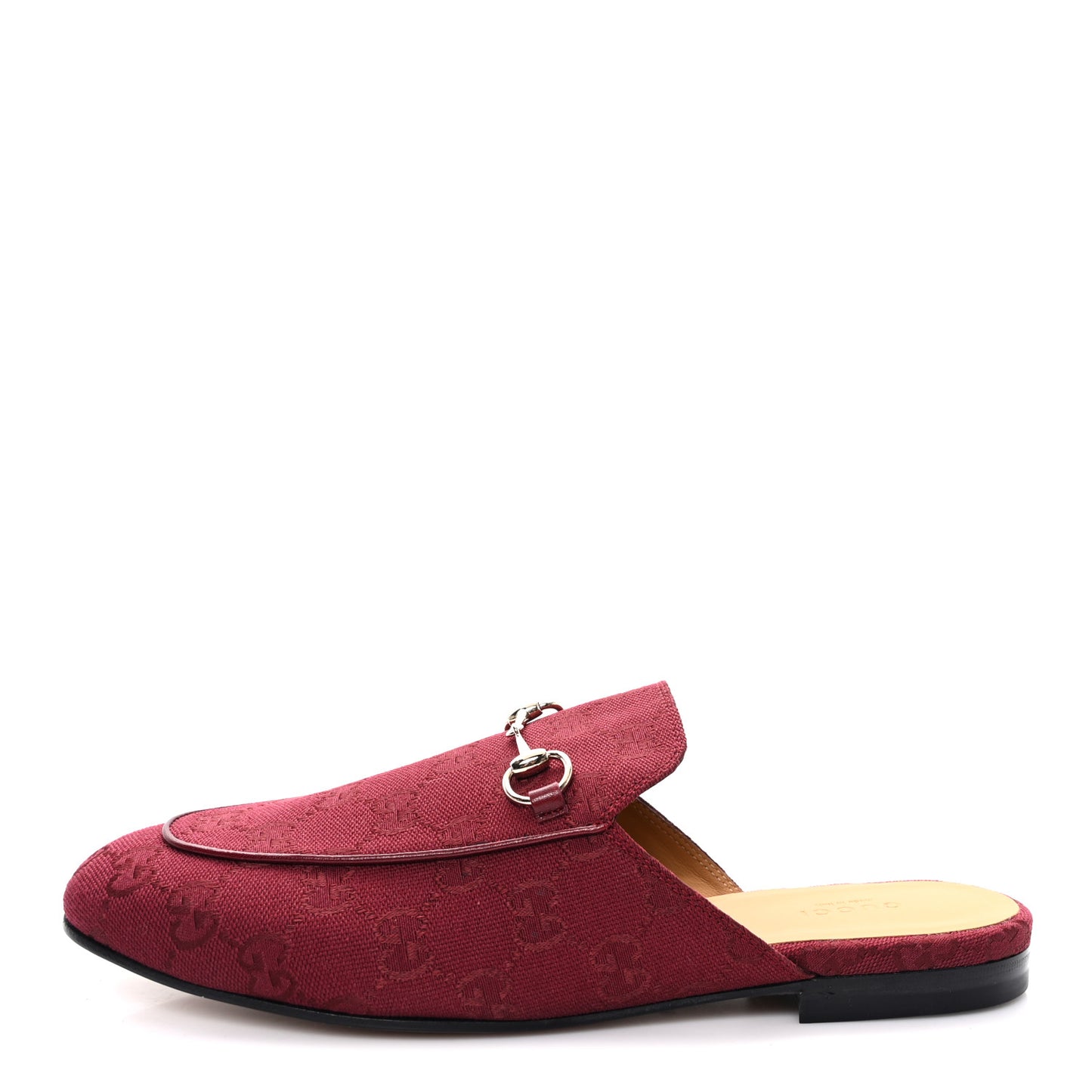 New Canvas GG Monogram Malaga Kid Womens Princetown Slippers 40 Rosso Ancora