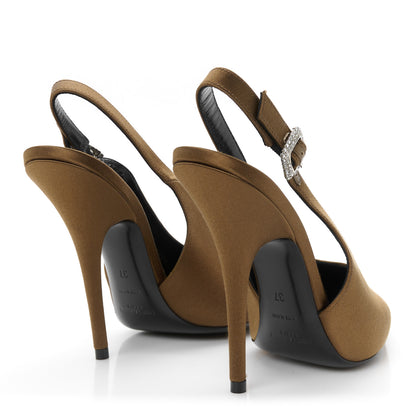 Saint Laurent Silk Satin Yasmeen 115 Slingback Pumps 37 Alpen Mou 5 of 10