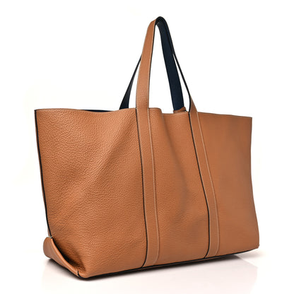 Moynat Taurillon Gex Calfskin Duo Reversible Tote GM Bleu Acier Canelle 6 of 16