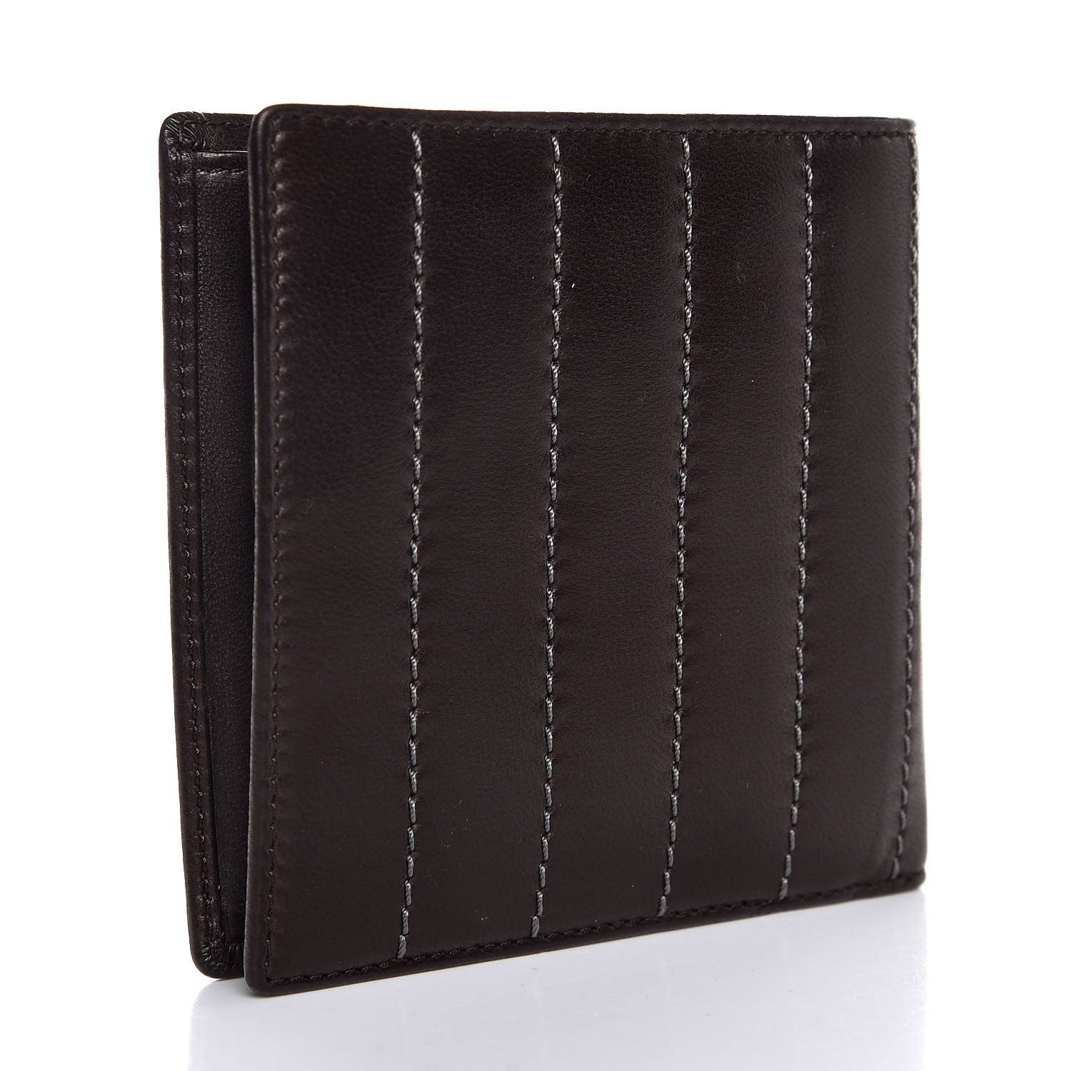 Chanel Lambskin Vertical Quilted Mademoiselle Bi-Fold Wallet Brown 3 of 8