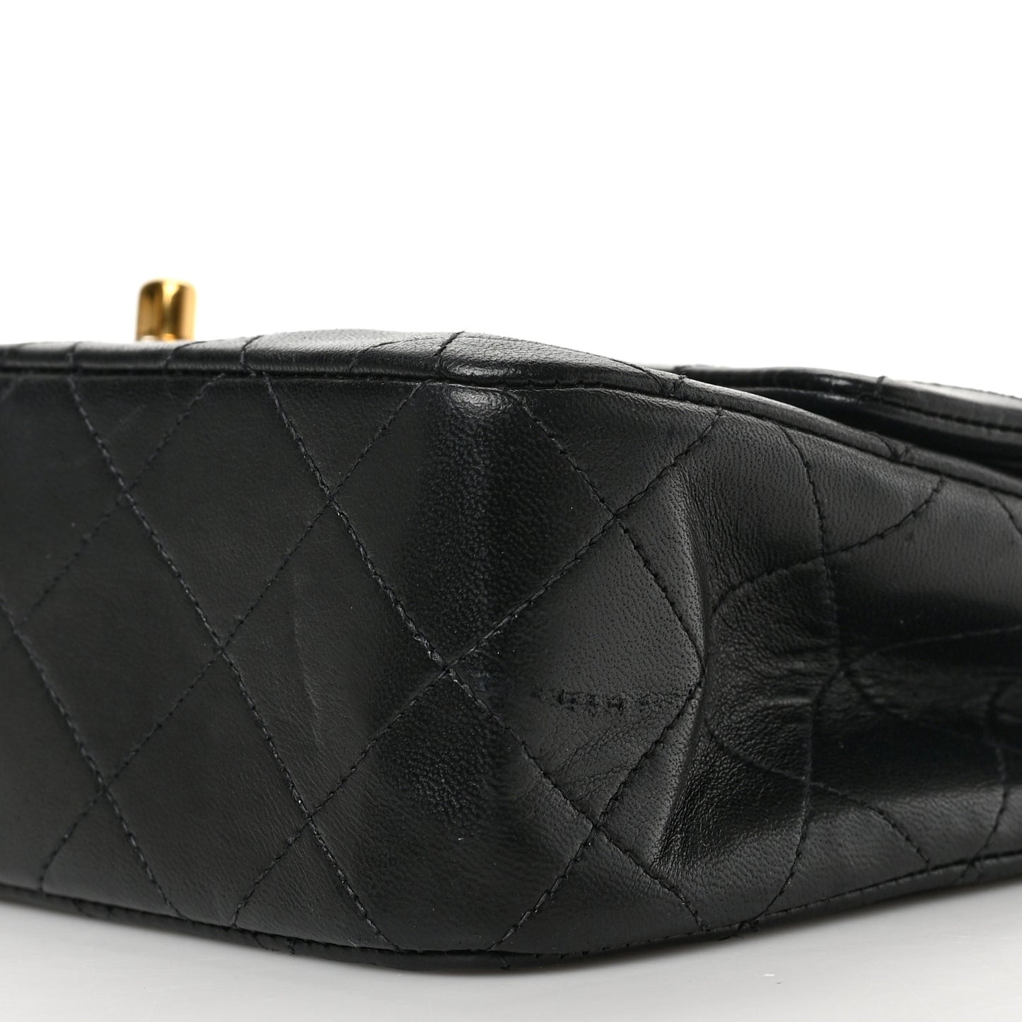 Lambskin Quilted Small Double Flap Black