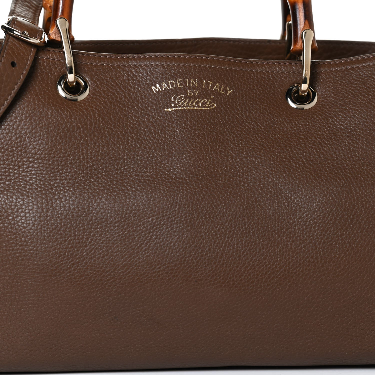 Gucci Pebbled Calfskin Medium Bamboo Shopper Tote Acero 9 of 13