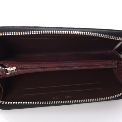 Chanel Lambskin Chevron Quilted Small Zip Around Wallet Black 5 of 9