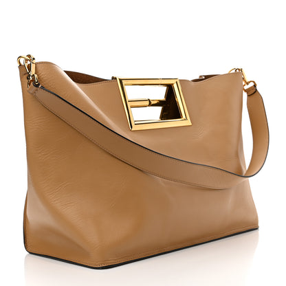 Fendi Vitello King Medium Fendi Way Tote Miele Scuro 3 of 13