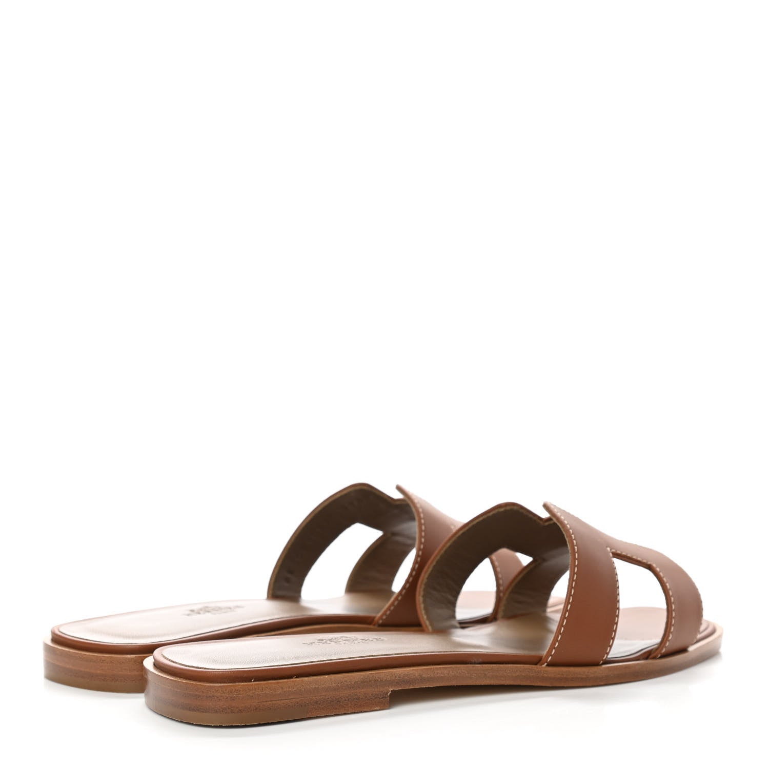 Hermes Box Calfskin Oran Sandals 37 Gold 4 of 10
