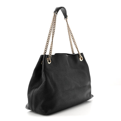 Gucci Pebbled Calfskin Medium Soho Chain Shoulder Bag Black 3 of 10