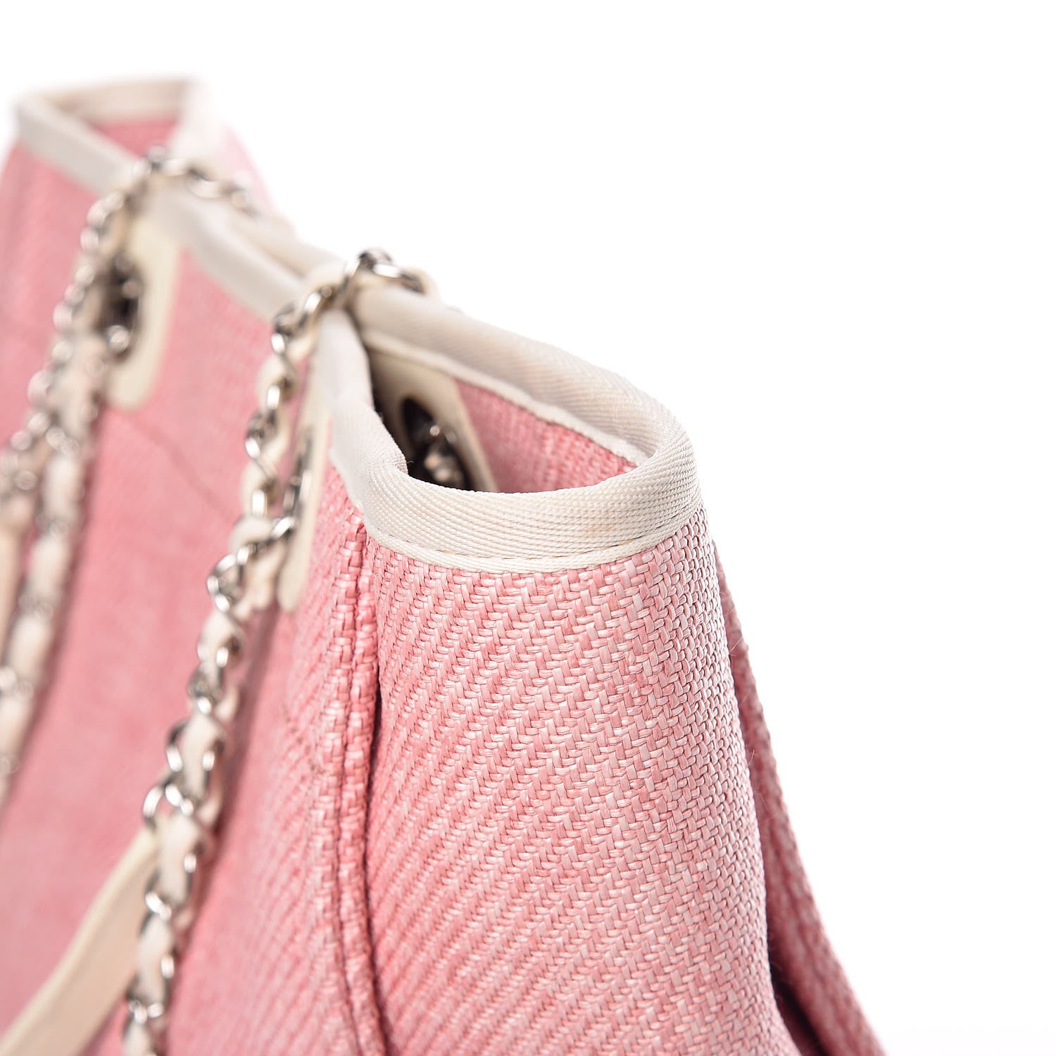 Chanel Woven Straw Raffia Small Deauville Tote Pink 12 of 12