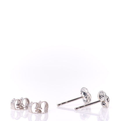 David Yurman Sterling Silver Diamond 7mm Infinity Stud Earrings 3 of 4