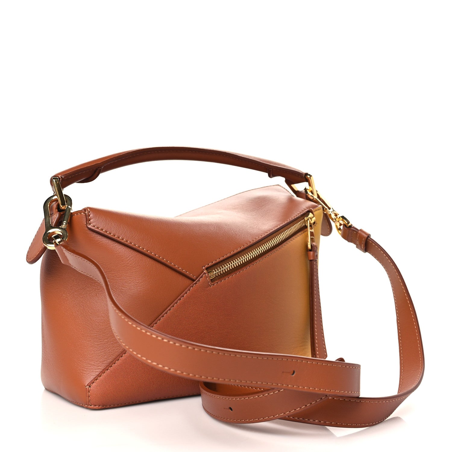 Loewe Calfskin Paula's Ibiza Degrade Small Puzzle Edge Bag Lemon Tan 3 of 8