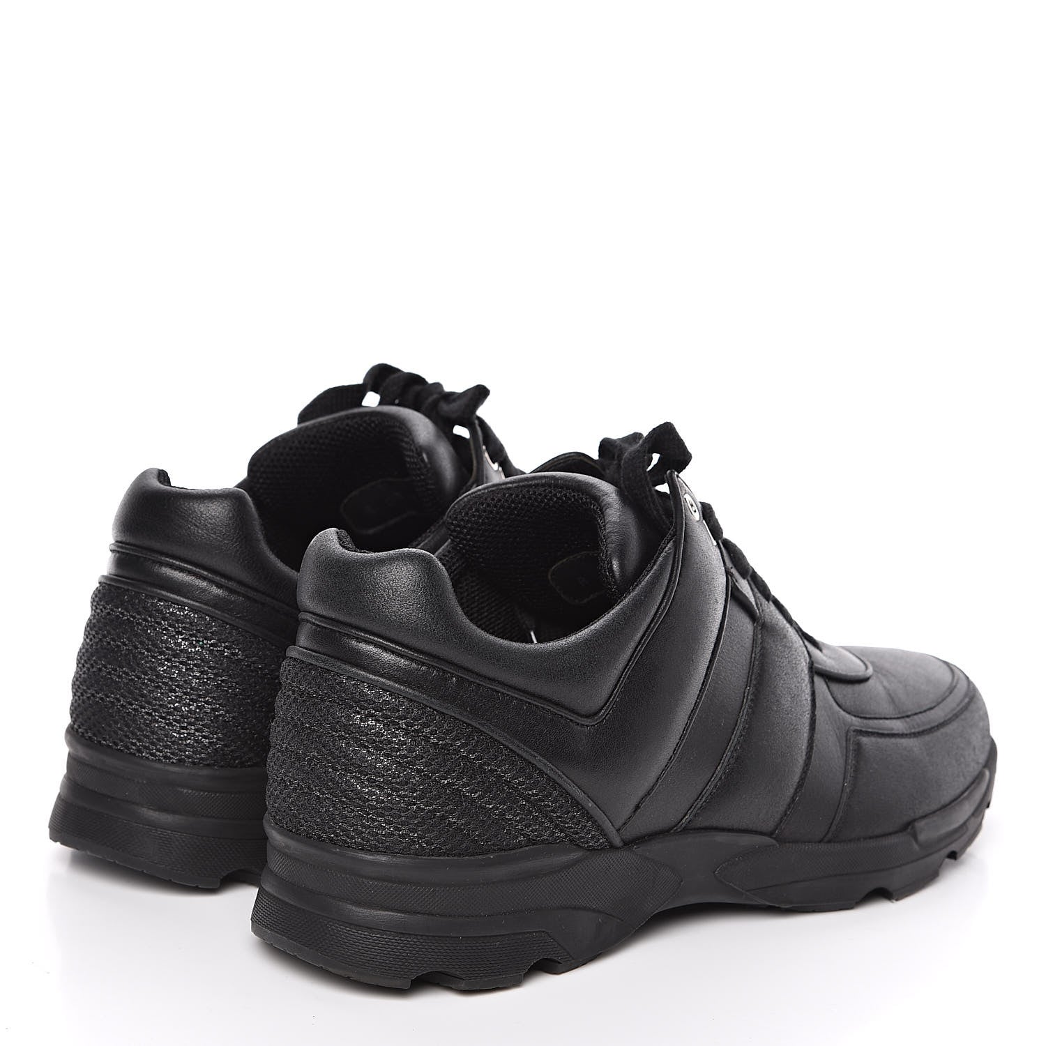 Chanel Calfskin Mens CC Sneakers 44 Black 4 of 9