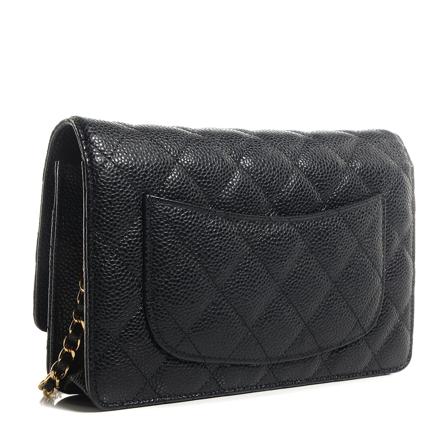 Caviar Quilted Wallet On Chain WOC Black