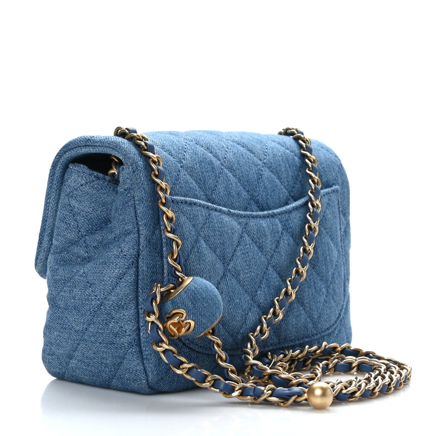 Chanel Denim Quilted Mini Pearl Crush Flap Blue 2 of 9