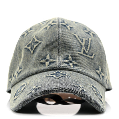 Louis Vuitton Monogram Washed Denim Cap L Blue 3 of 9