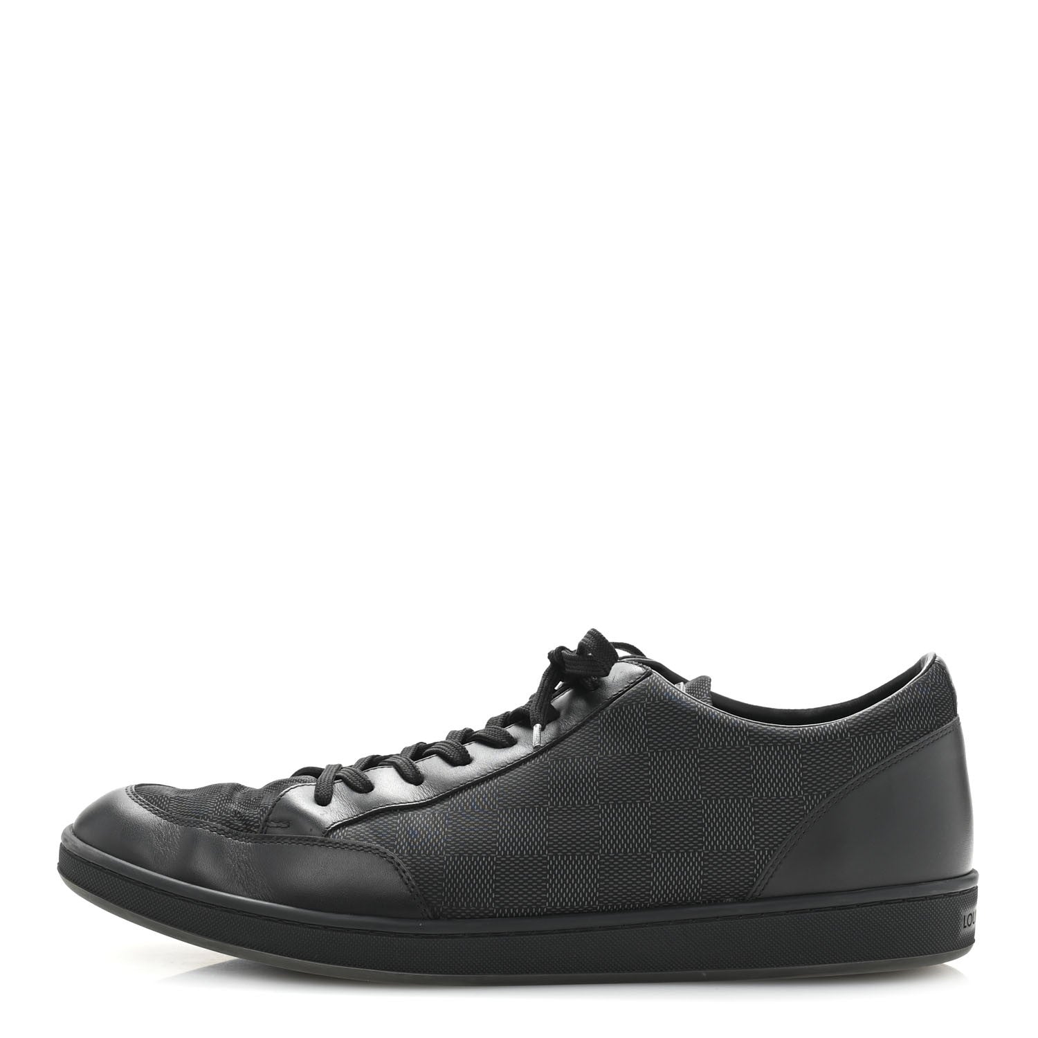 Louis Vuitton Calfskin Nylon Damier Offshore Sneakers 11 Black 1 of 9